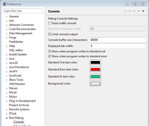 Unlimited Console Output in Eclipse codewing.de